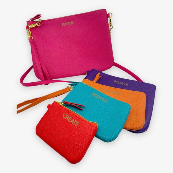 Joy Mangano Handbags - New Joy Mangano (5) Piece Zipper Pouch Set Neon Colors Travel Storage Cases